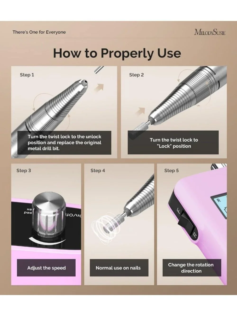 Portable Clip-On Nail Drill for Gel Removal & Nail Prep - Professional Manicure